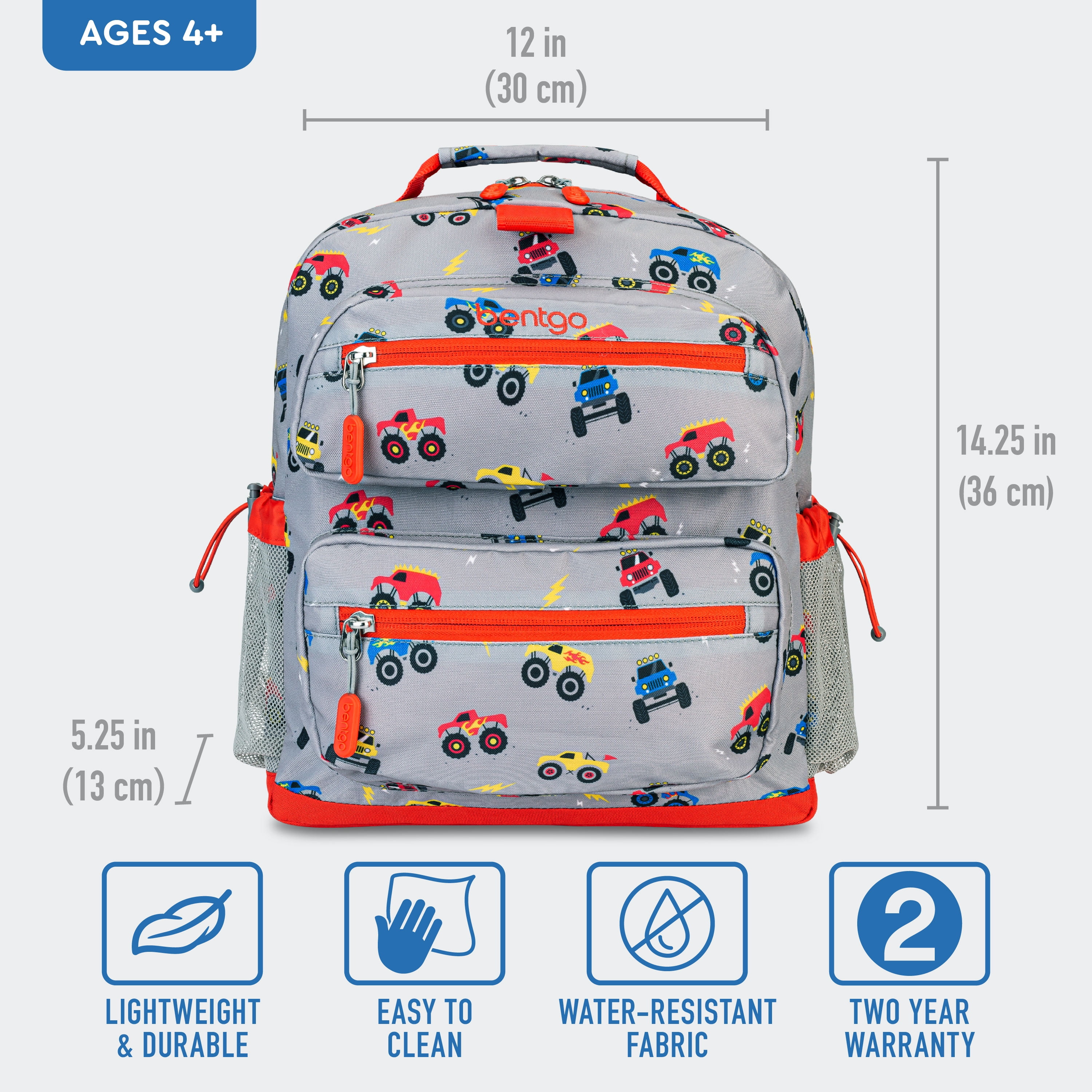Bentgo® Kids Backpack - Lightweight 14” Backpack in Unique Prints for  School, Travel, & Daycare - Roomy Interior, Durable & Water-Resistant  Fabric, 
