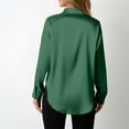 thumbnail image 4 of tarylea Business Casual Tops for Women Satin Button down Turn down Collar Shirts Long Sleeve Solid Color Blouse Loose Comfy Office Tops, 4 of 6