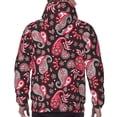 thumbnail image 5 of Hoodies for Men - Red Gray Black Paisley Long Sleeve Comfrt Men'S Fashion Hoodies & Sweatshirts, Sweatshirts for Men Hoodies Pullover Clothing Clothes with Pouch, 5 of 7