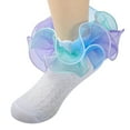 thumbnail image 5 of Povozer 5 Pairs Girls Ruffle Socks Ruffled Lace Socks for Girls Dress Socks(Multicolour,1-3Y), 5 of 7