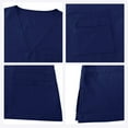 thumbnail image 4 of Fashion YLSDY Scrub Tops for Men Women V-Neck Scrubs Unisex Stretch Nursing Shirts Medical Uniform Workwear with 3 Pockets Dark Blue L, 4 of 6