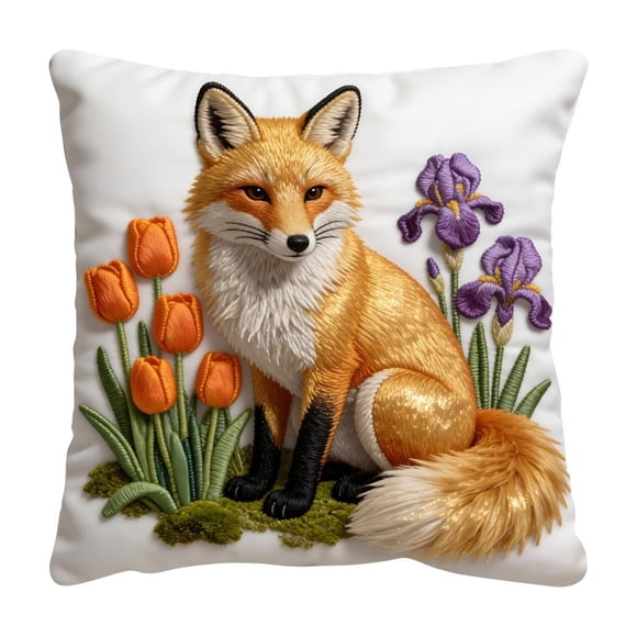Qiweii Premium 2D Printed Faux Embroidery Pillow Cover,Single Side Design Case for Living Room and Bedroom Decor