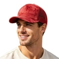 thumbnail image 2 of Suede Baseball Cap for Men Women Curved Brim Mesh Back Breathable Trucker Hat, 2 of 5