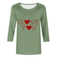thumbnail image 5 of Craaazy Happy Valentine's Day Women's 3/4 Sleeve Crew Neck Love and Heart Valentines Shirts Gifts, 5 of 5