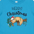 thumbnail image 3 of Inktastic Merry Christmas Cute Sloth with Santa Hat and Lights Boys or Girls Baby T-Shirt, 3 of 4