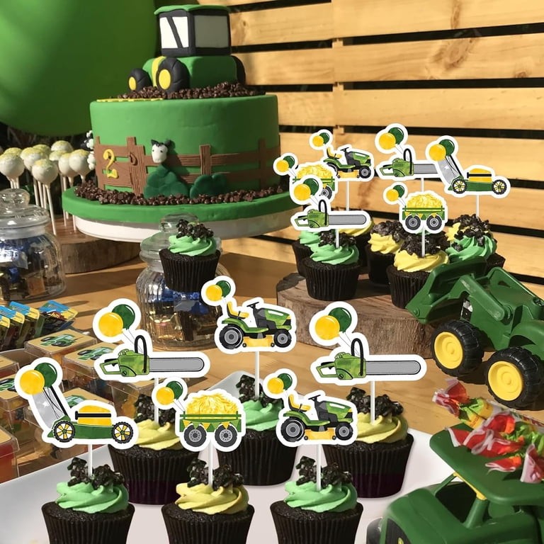 35 Stks Bouw Cupcake Toppers Stop Teken Graafmachine Truck Tractor Engineering Voertuig Cake Toppers Decoraties voor Bouw Thema Verjaardag Baby Shower Feestbenodigdheden