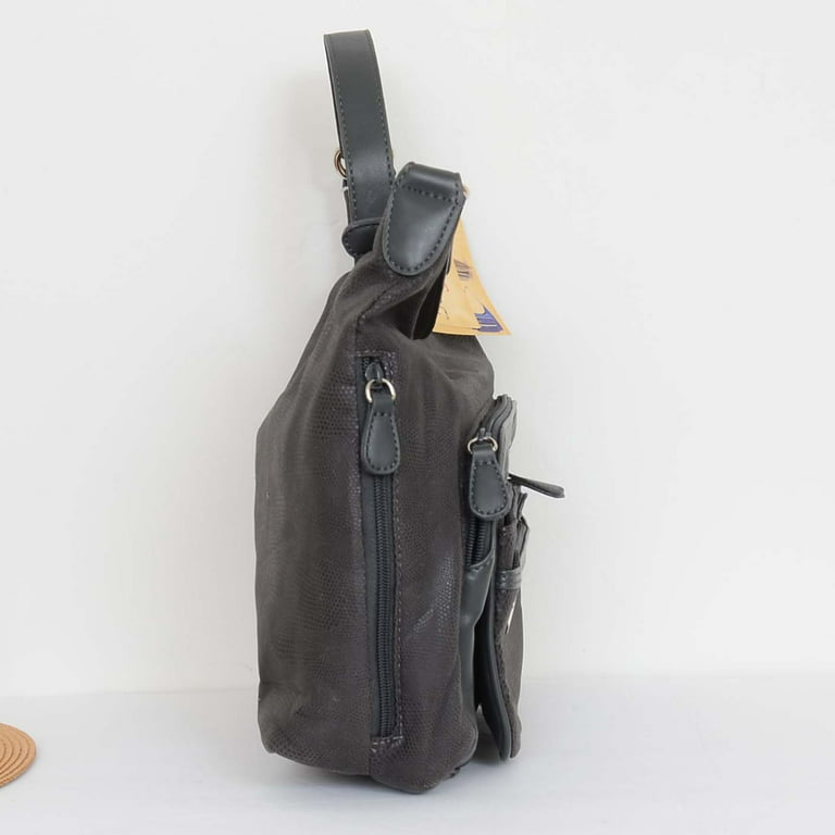 MultiSac Grey Hobo Should Handbag Purse Vegan Leather Multi