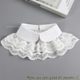 thumbnail image 4 of LoudSung False Collar Detachable Half Shirt Blouse Fake Collar Floral Lace Double Layer Cape Shawl Elegant for Women Girls, 4 of 8