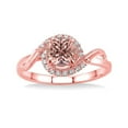 thumbnail image 2 of 1.25 Carat Round Morganite and Diamond Halo Engagement Ring in 14k Rose Gold affordable morganite and diamond engagement ring, 2 of 3
