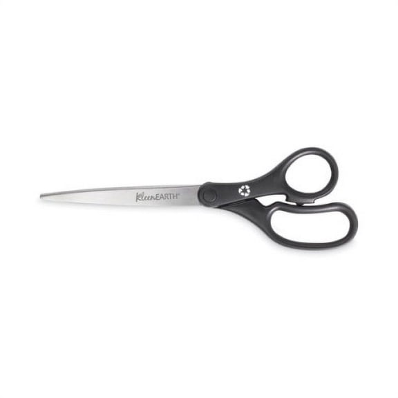2 PK,Westcott KleenEarth Basic Plastic Handle Scissors, 9" Long, 4.25" Cut Length, Black Straight Handle (15586)