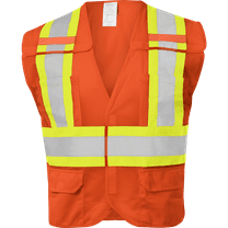 Ironwear 1287 Class 2 Breakaway Safety Vest w/ 2” Reflective Tape & 6 Pockets