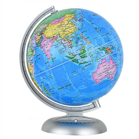 Costway 8'' Illuminated World Globe Up-to-date W/ Stand Built-in LED Night View
