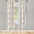 thumbnail image 4 of Ambesonne Geometric Window Curtains, Chevron Shapes Pattern, Each 28" W x 63" L, Marigold White and Pale Grey, 4 of 4