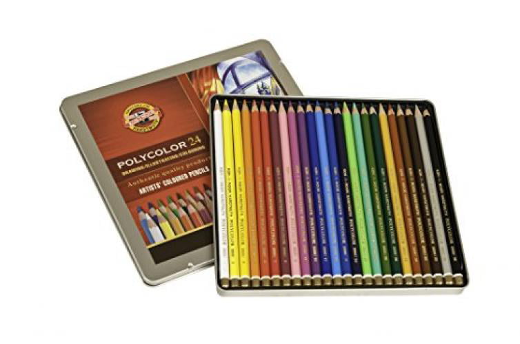 Set of 12 KOH-I-NOOR Mondeluz Grey Line Aquarell Coloured Pencils 