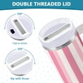 thumbnail image 5 of Pink Striped Tumbler with Handle and Straw Lid 40 oz Insulated Vacuum Water Bottle Stainless Steel Travel Cup, 5 of 9