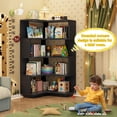 thumbnail image 5 of Homieasy 5-Tier Corner Bookshelf, Freestanding L-Shaped Etagere Bookcase with Safety Baffle, Multi-Purpose Display Shelf Stand for Home Office, Living Room, Bedroom, Kitchen,Black, 5 of 7