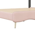 thumbnail image 5 of Harper & Bright Designs Full Size Upholstered Princess Bed with Bow-knot Headboard, Full Platform Bed with Light Strips and lden Metal Legs, White+Pink, 5 of 9