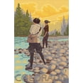 thumbnail image 2 of Art.com Women Fly Fishing - Colorado Stretched Canvas Print Wall Art by Lantern Press, 16" x 24", 2 of 4