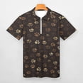 thumbnail image 3 of Brown Dog Paw Retro Style Men Zipper T-shirt Summer Casual Short Sleeve T-shirt Top, 3 of 7
