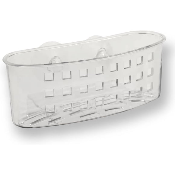 Handy Housewares Kitchen Sink Caddy Dish Soap Scrubber Sponge Holder Basket with Suction Cups - Clear (3 Pack)