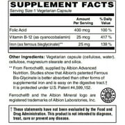 Easy Iron (25mg) Capsules by BariatricPal - Highly Absorbable & Easy On Your Stomach! Size: 180ct Bottle