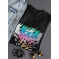 thumbnail image 3 of Old Music Cassette Multicolor Center Chest Graphic Women Black T-Shirt, Female Medium, 3 of 4