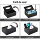 thumbnail image 3 of Funda para Caja de Pañuelos, Elegante de Caja de Pañuelos de Rectangular, con 3 Compartimentos, Cuero Multifuncional, Organizador para Control Remoto y Papelería, Ideal para Hogar y Oficina (Negro), 3 of 4