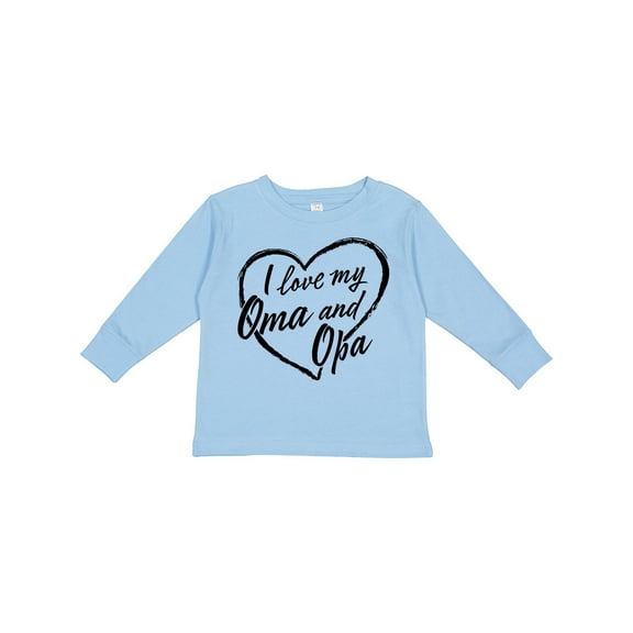 Inktastic I Love My Oma and Opa in Black Chalk Heart Boys or Girls Long Sleeve Toddler T-Shirt