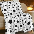 thumbnail image 6 of Soccer Blanket for Boys Girls Super Soft Warm Soccer Ball Throw Blankets Black and White Soccer Blanket Soccer Gift for Kids Teens Fans 60"X80", 6 of 6