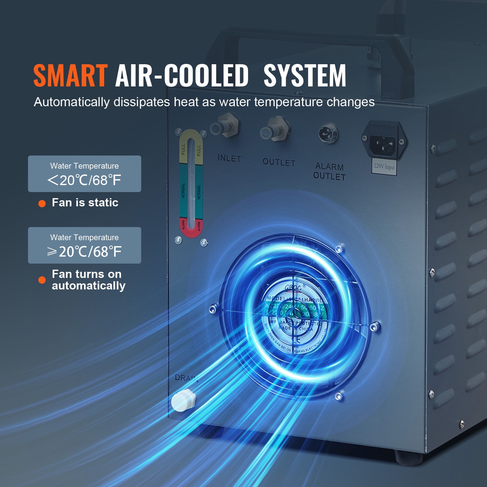 KFFKFF 12 L 12 L/min Air-cooled Industrial Chiller CW-3000 for Laser Tube