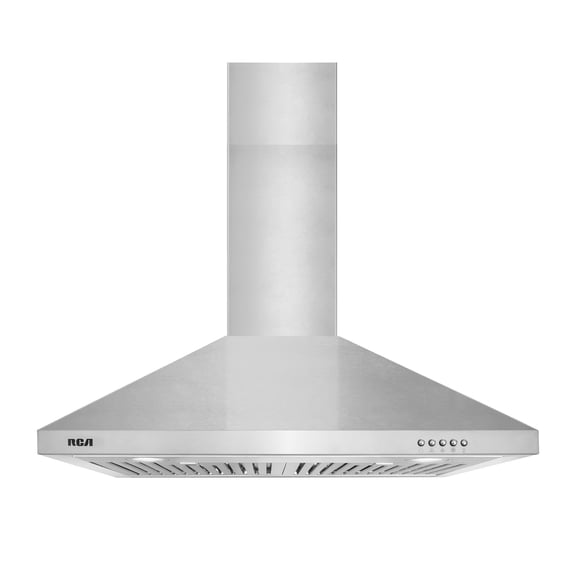 RCA 30 in. Heritage Collection 400 CFM Ducted Wall Mount Range Hood, Push Button Controls, LED Lights, Stainless Steel
