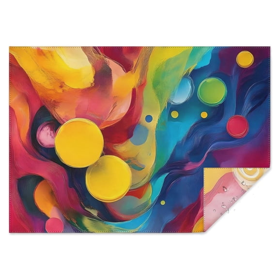 Colorful Abstract Pattern Rectangle Tablecloth 60"x84",Waterproof Polyester Rectangle Table Cloth, Wipeable Spillproof Polyester Tablecloth for Dining, Camping, Indoor and Outdoor