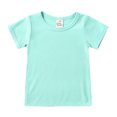 thumbnail image 3 of xiaxaixu Solid Color Short Sleeve Round Neck Pullover + High Waisted Pants, 3 of 5