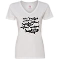 thumbnail image 3 of Inktastic Types of Sharks Women's V-Neck T-Shirt, 3 of 5