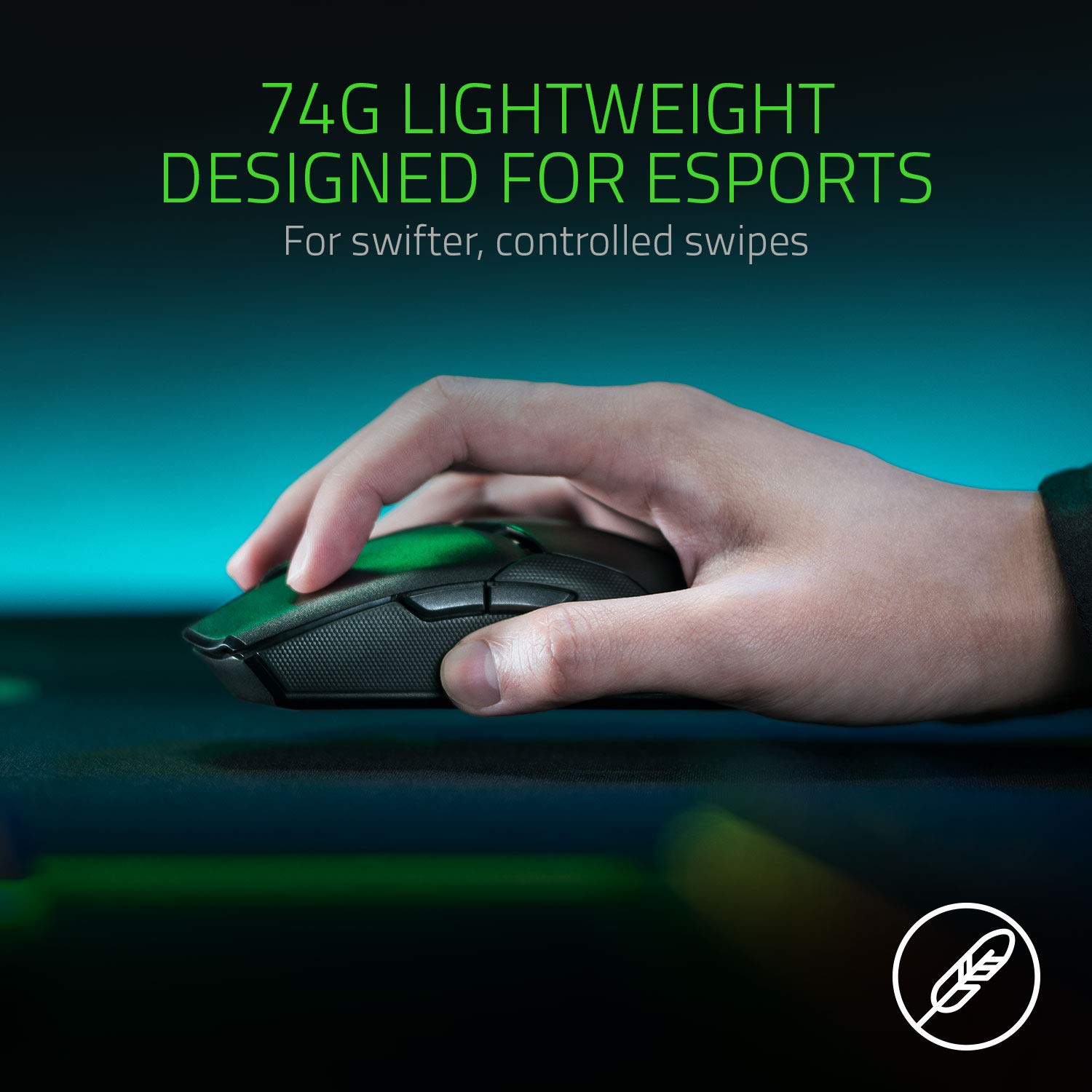 Razer Viper Ultimate Lightweight Wireless Gaming Mouse & RGB Charging Dock: Fastest Gaming Switches - 20K DPI Optical Sensor - Chroma Lighting - 8 Programmable Buttons - 70 Hr Battery - Classic Black - image 4 of 7