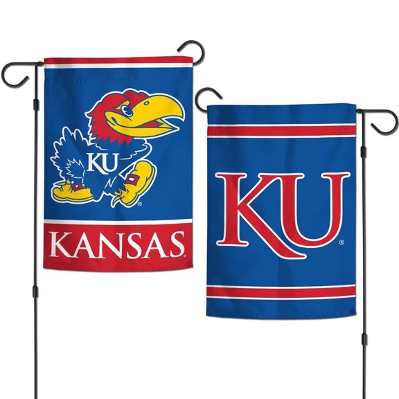 Kansas 12.5” x 18" Double Sided Yard and Garden College Banner Flag Is Printed in the USA