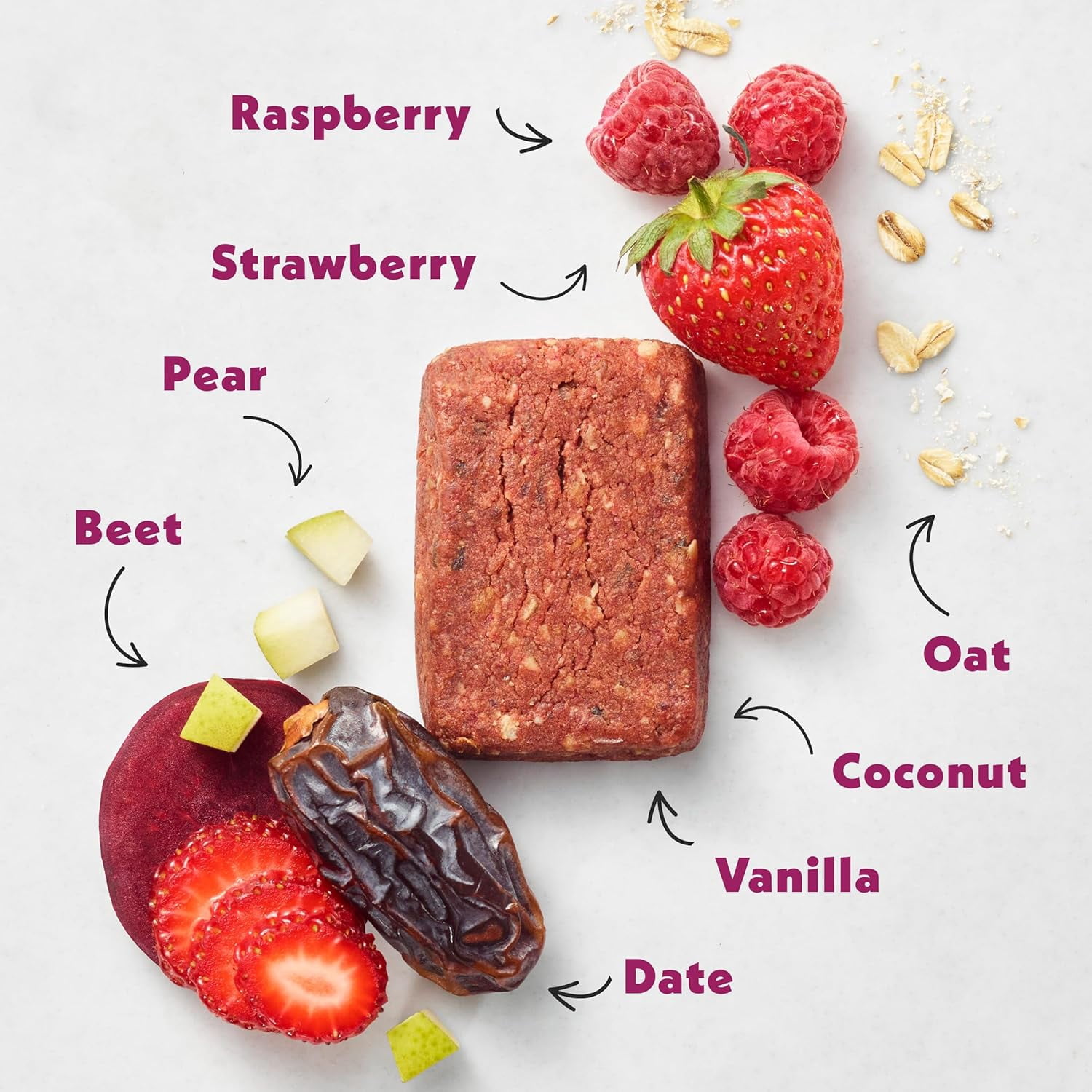 Once Upon a Farm | Organic Mixed Berry Soft Baked Bar | Strawberry, Raspberry, Beet & Oats | Made with Real Fruit & Veggies | No Added Sugar | 8 Boxes