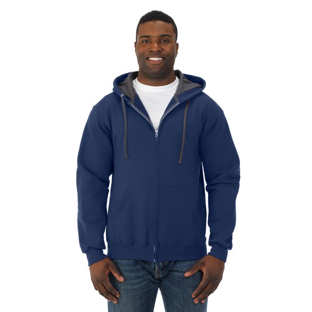 Fruit Of The Loom Mens Sofspun Full-Zip Hooded Sweatshirt, XL, J Navy