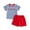 Red, variant on CAICJ98 Toddler Baby Boys Summer Clothes 3 6 12 18 24 Months 2T 3T 4T 5T Boys Outfits Letter Print Short Sleeve T Shirt Tops Elastic Stripe Shorts Cute Infant Clothes Set (Red,6-12 Months)
