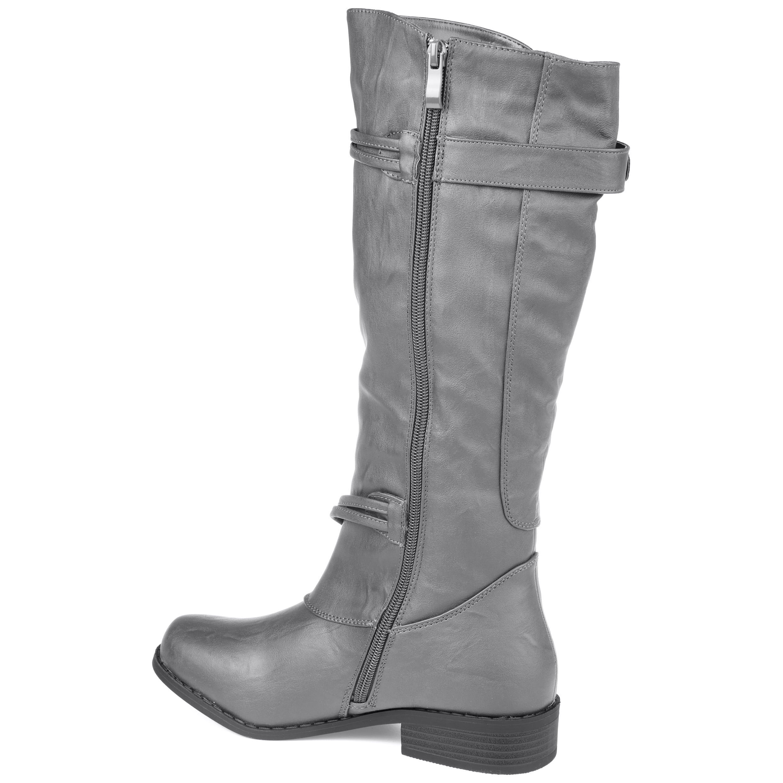 Journee Womens Harley Extra Wide Calf Stacked Heel Riding Boots