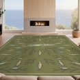 thumbnail image 2 of Design&I 9'x12' Washable Area Rug Giant Skid-Resistant Fish Motif Woodland Badge Bass Lake Wildlife Lure Border Fishing Flowing Dynamic for Great Room, Large Living, 2 of 7