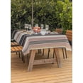 thumbnail image 4 of 60x84 Inch Outdoor Tablecloth with Umbrella Hole Zipper Rectangle Black Brown Striped Rectangular Tablecloths Outside Waterproof Modern Stripes Art Farmhouse Patio Table Cloth Cover for Picnic Party, 4 of 8