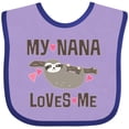 thumbnail image 3 of Inktastic My Nana Loves Me Sloth Girls Baby Bib, 3 of 4