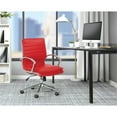 thumbnail image 2 of Pemberly Row Mid Back Manager's Faux Leather Chair in Red with Chrome Base, 2 of 8