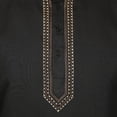 thumbnail image 4 of Indian Clothing Fashion Shirt Men's Embroidered Short Kurta Cotton (Black, XL), 4 of 5