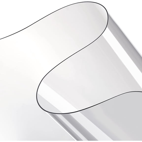 Eaasty 2 Sheets 0.3 mm Clear Plastic Vinyl Sheeting 54 x 36 Inch PVC Clear Vinyl Sheet Roll Protector Tablecloth Rectangular Table Pads for Dining Room