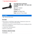 thumbnail image 2 of Front Right Outer Tie Rod End - Compatible with 1988 - 1991 Ford E-350 Econoline 1989 1990, 2 of 2