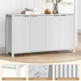 thumbnail image 6 of Haverchair 4-Door Fluted Buffet Storage Cabinet, Modern Wave Fluted Sideboard Buffet Cabinets with Storage & Adjustable Shelf, Accent Console Table Credenza for Living Room Kitchen Entryway, 6 of 8