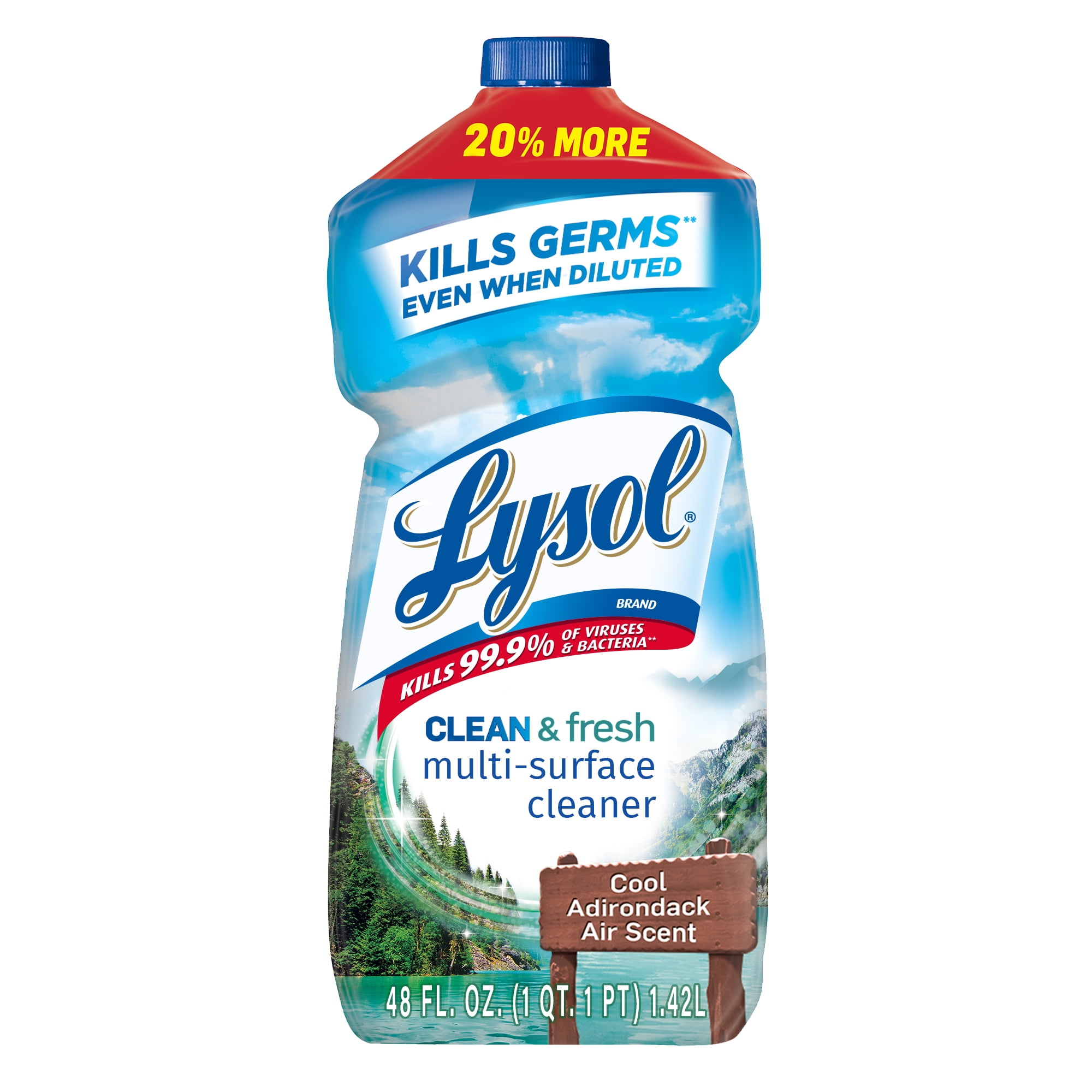 Lysol Multi Surface Cleaner Clean Fresh Cool Adirondack Air Scent 48 Fl Oz, Lysol On Hardwood Floors