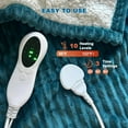 thumbnail image 4 of Electric Blanket - Heated Throw Blanket with 6 Heating Levels, 4 Hour Auto Off, Ultra Soft, Overheat Protection, 50X60 inch (Peacock Blue, Throw 50"x 60", Striped), 4 of 6